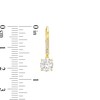 Thumbnail Image 3 of 6.25mm White Lab-Created Sapphire Drop Earrings in Sterling Silver with 18K Gold Plate