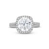 Thumbnail Image 4 of 3-1/2 CT. T.W. Certified Lab-Grown Diamond Cushion Frame Double Row Engagement Ring in 14K White Gold (F/SI2)
