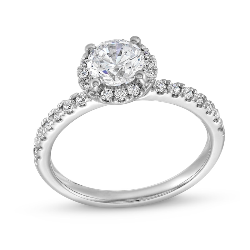 Main Image 1 of 1-1/3 CT. T.W. Certified Lab-Grown Diamond Frame Engagement Ring in 10K White Gold (F/SI2)