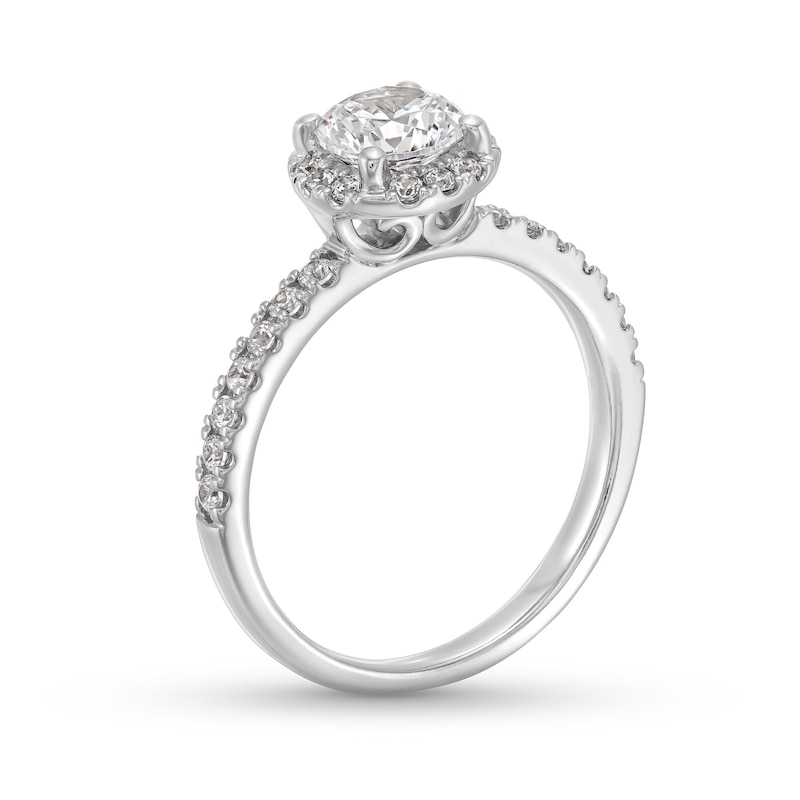 Main Image 3 of 1-1/3 CT. T.W. Certified Lab-Grown Diamond Frame Engagement Ring in 10K White Gold (F/SI2)