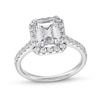 Thumbnail Image 1 of 2-1/2 CT. T.W. Emerald-Cut Certified Lab-Grown Diamond Frame Engagement Ring in 14K White Gold (F/SI2)