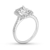 Thumbnail Image 3 of 2-1/2 CT. T.W. Emerald-Cut Certified Lab-Grown Diamond Frame Engagement Ring in 14K White Gold (F/SI2)