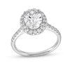Thumbnail Image 1 of 2-1/2 CT. T.W. Oval Certified Lab-Grown Diamond Frame Engagement Ring in 14K White Gold (F/SI2)