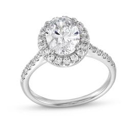 2-1/2 CT. T.W. Oval Certified Lab-Grown Diamond Frame Engagement Ring in 14K White Gold (F/SI2)