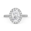 Thumbnail Image 4 of 2-1/2 CT. T.W. Oval Certified Lab-Grown Diamond Frame Engagement Ring in 14K White Gold (F/SI2)