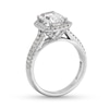 Thumbnail Image 3 of 3-1/2 CT. T.W. Emerald-Cut Certified Lab-Grown Diamond Frame Double Row Engagement Ring in 14K White Gold (F/SI2)
