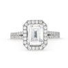 Thumbnail Image 4 of 3-1/2 CT. T.W. Emerald-Cut Certified Lab-Grown Diamond Frame Double Row Engagement Ring in 14K White Gold (F/SI2)