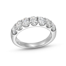 2 CT. T.W. Oval Certified Lab-Grown Diamond Seven Stone Anniversary Band in 14K White Gold (F/SI2)