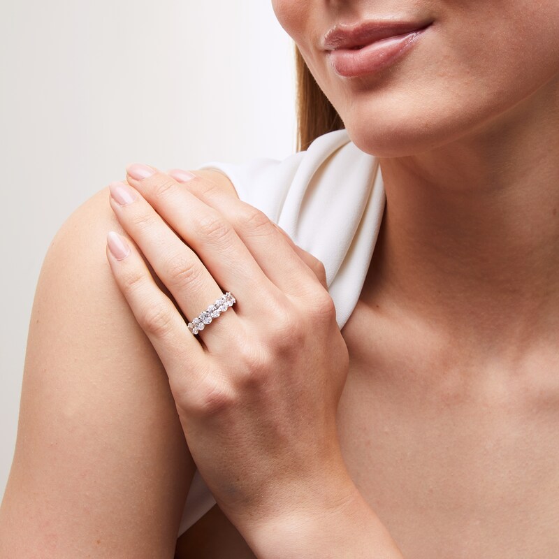 Main Image 2 of 2 CT. T.W. Oval Certified Lab-Grown Diamond Seven Stone Anniversary Band in 14K White Gold (F/SI2)
