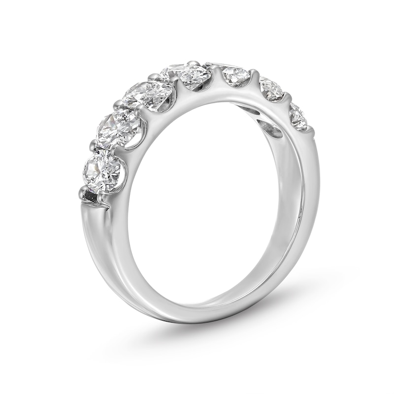 Main Image 3 of 2 CT. T.W. Oval Certified Lab-Grown Diamond Seven Stone Anniversary Band in 14K White Gold (F/SI2)
