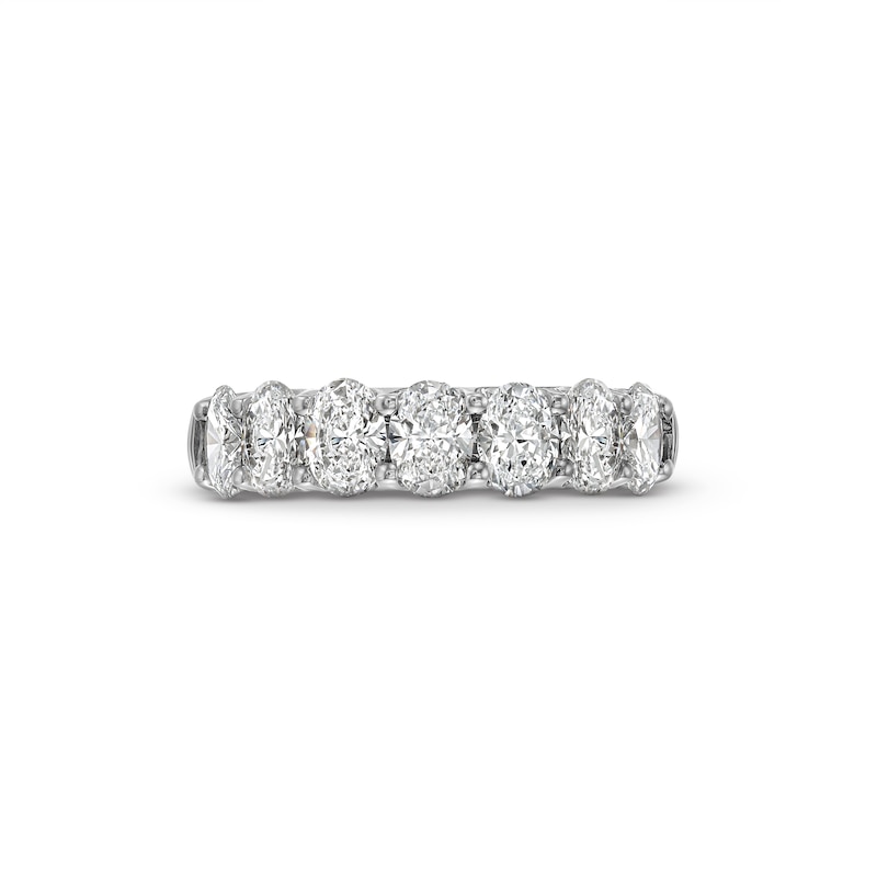 Main Image 4 of 2 CT. T.W. Oval Certified Lab-Grown Diamond Seven Stone Anniversary Band in 14K White Gold (F/SI2)
