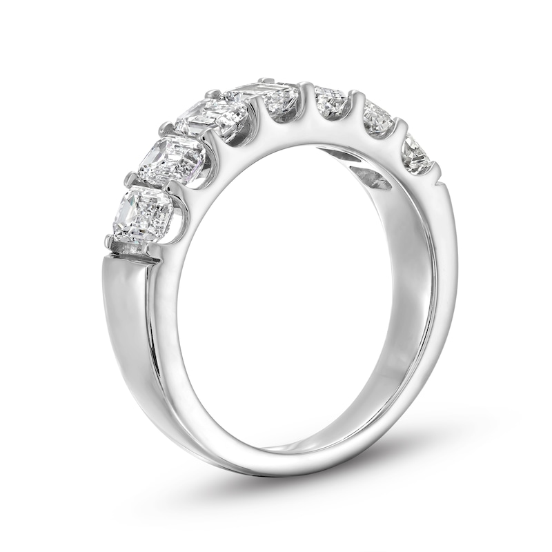 Main Image 3 of 2 CT. T.W. Emerald-Cut Certified Lab-Grown Diamond Seven Stone Anniversary Band in 14K White Gold (F/SI2)