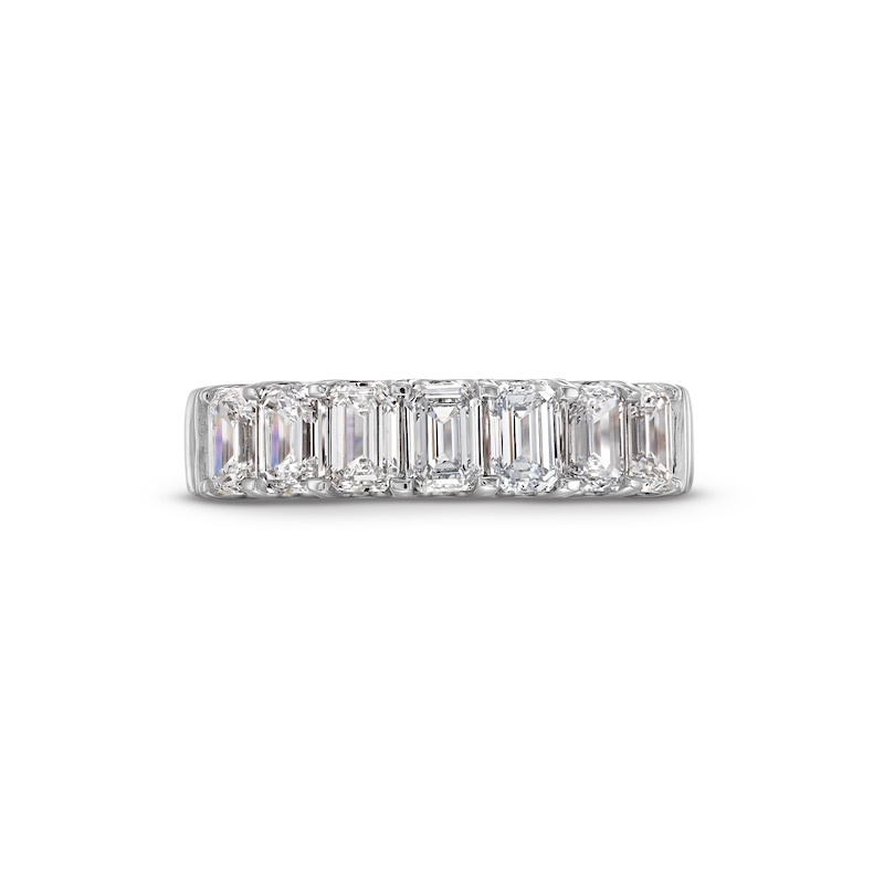 Main Image 4 of 2 CT. T.W. Emerald-Cut Certified Lab-Grown Diamond Seven Stone Anniversary Band in 14K White Gold (F/SI2)