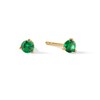 Thumbnail Image 1 of Lab-Created Emerald Solitaire Martini Stud Earrings in 10K Gold