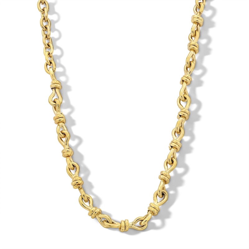 Main Image 1 of Zales x SOKO 6.5mm Miji Link Necklace in Brass with 24K Gold Plate - 17.6"