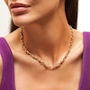 Thumbnail Image 2 of Zales x SOKO 6.5mm Miji Link Necklace in Brass with 24K Gold Plate - 17.6"
