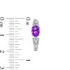 Thumbnail Image 7 of Oval Amethyst and White Lab-Created Sapphire Pendant, Ring and Hoop Earrings Set in Sterling Silver - Size 7