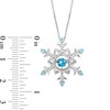 Thumbnail Image 3 of 4.0mm London and Swiss Blue Topaz with White Lab-Created Sapphire Snowflake Pendant in Sterling Silver