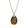 Thumbnail Image 1 of Pear-Shaped Smoky Quartz and Diamond Accent Pendant in 14K Rose Gold