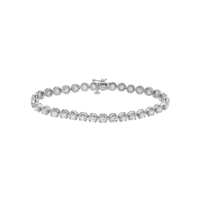 Main Image 3 of 5 CT. T.W. Lab-Grown Diamond Bubbles Tennis Bracelet in 10K White Gold (I/SI2)