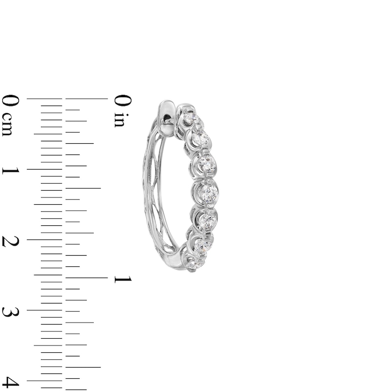 Main Image 2 of 1 CT. T.W. Certified Lab-Grown Diamond Bubbles Hoop Earrings in Sterling Silver (I/SI2)