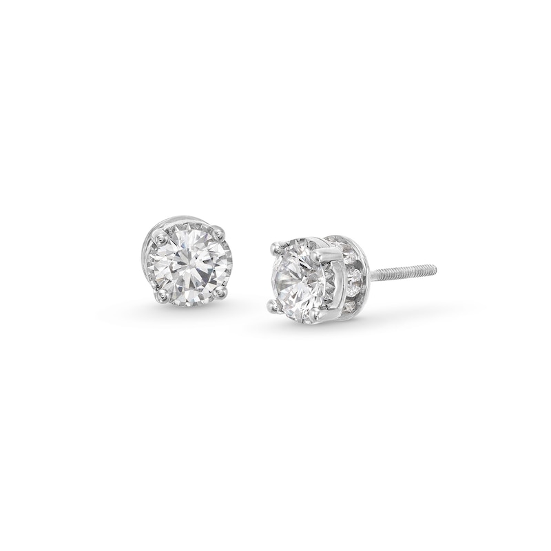 Main Image 1 of 2 CT. T.W. Certified Lab-Grown Diamond Solitaire Stud Earrings in 10K White Gold (I/SI2)