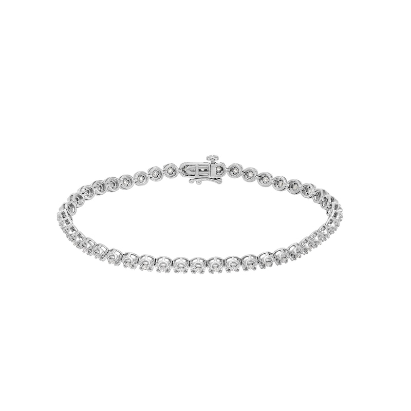 Main Image 3 of 1 CT. T.W. Certified Lab-Grown Diamond Bubbles Tennis Bracelet in Sterling Silver (I/SI2)