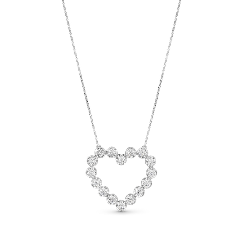Main Image 1 of 1 CT. T.W. Certified Lab-Grown Diamond Bubbles Heart Necklace in Sterling Silver (I/SI2)