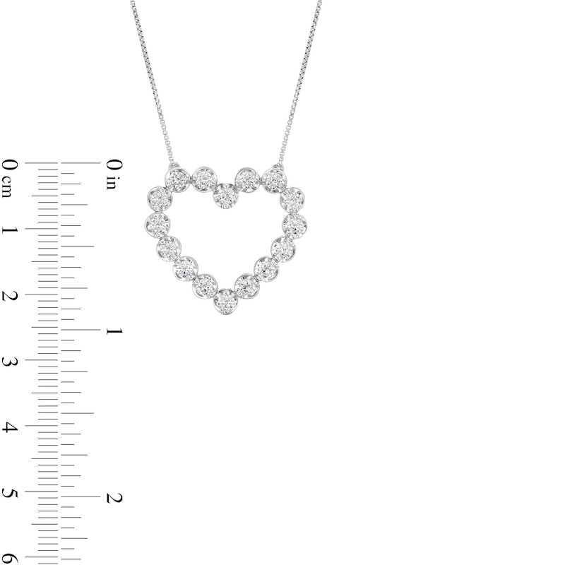 Main Image 2 of 1 CT. T.W. Certified Lab-Grown Diamond Bubbles Heart Necklace in Sterling Silver (I/SI2)
