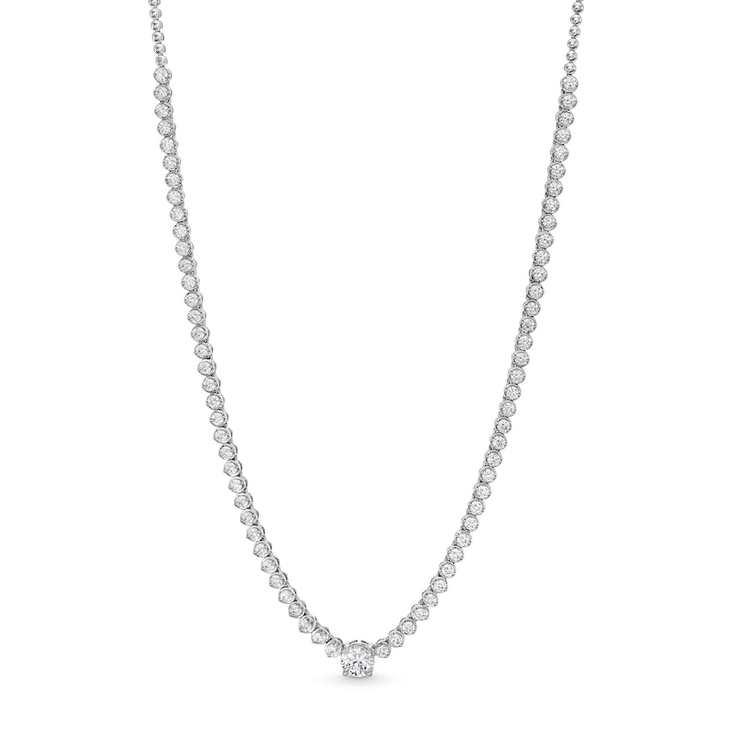 Main Image 1 of 4 CT. T.W. Certified Lab-Grown Diamond Tennis-Style Necklace in 10K White Gold (I/SI2)