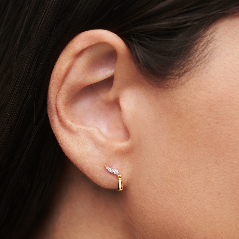 Main Image 2 of PDPAOLA™ at Zales Cubic Zirconia Teardrop Earrings in Sterling Silver with 18K Gold Plate