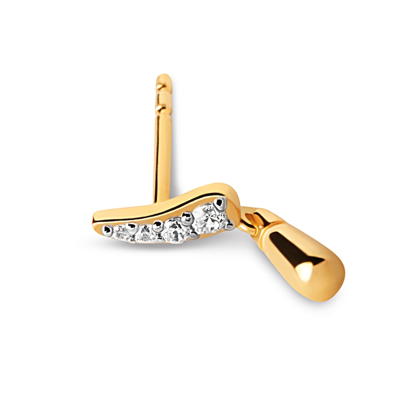 Main Image 3 of PDPAOLA™ at Zales Cubic Zirconia Teardrop Earrings in Sterling Silver with 18K Gold Plate