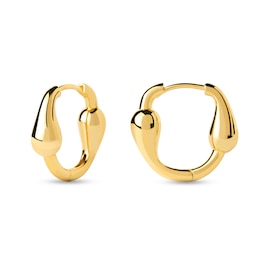 PDPAOLA™ at Zales 18.0mm Graduated Loop Square Hoop Earrings in Sterling Silver with 18K Gold Plate