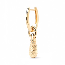 PDPAOLA™ at Zales ICONS Textured Small Teardrop Dangle Single Hoop Earring in Sterling Silver with 18K Gold Plate