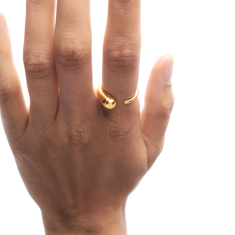 Main Image 2 of PDPAOLA™ at Zales Graduated Open Shank Ring in Sterling Silver with 18K Gold Plate