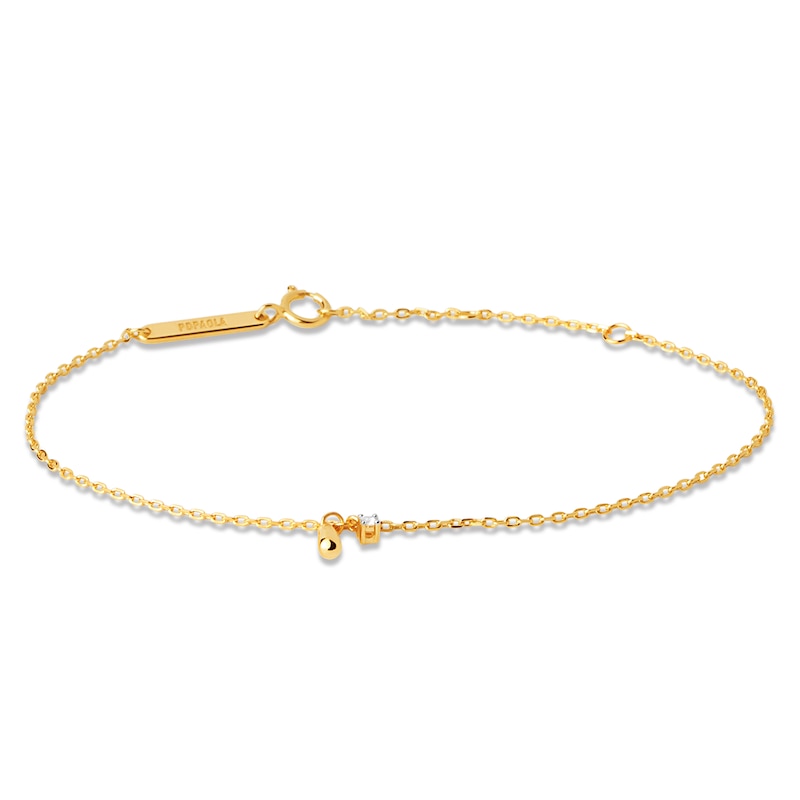 Main Image 3 of PDPAOLA™ at Zales Cubic Zirconia and Teardrop Double Charm Bracelet in Sterling Silver with 18K Gold Plate