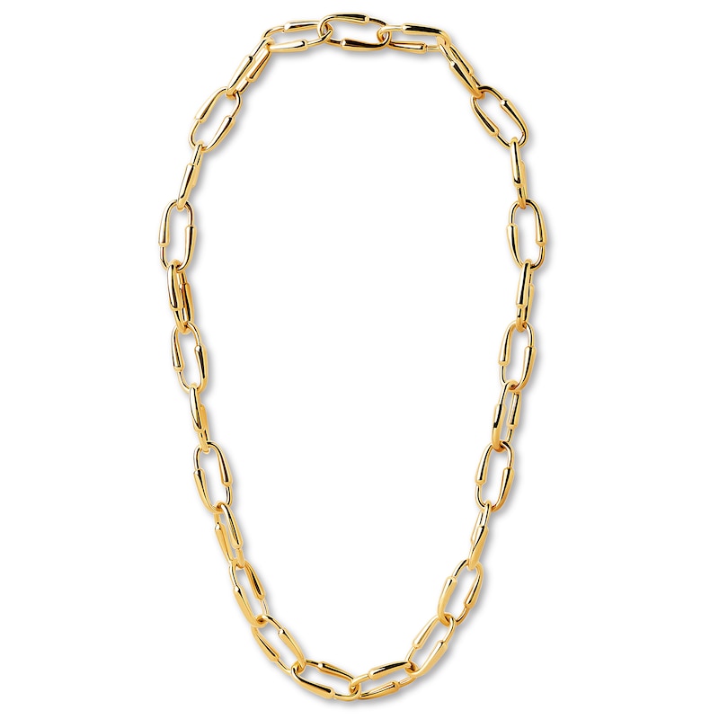 Main Image 1 of PDPAOLA™ at Zales 23.0mm Oval Loop Link Necklace in Brass with 18K Gold Plate - 20"
