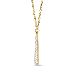 PDPAOLA™ at Zales Cubic Zirconia Elongated Teardrop Necklace in Sterling Silver with 18K Gold Plate - 19.5"