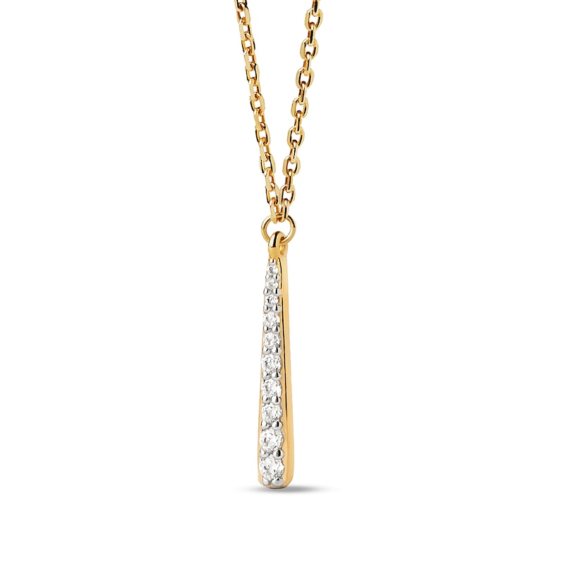 Main Image 1 of PDPAOLA™ at Zales Cubic Zirconia Elongated Teardrop Necklace in Sterling Silver with 18K Gold Plate - 19.5"