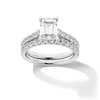 Thumbnail Image 1 of 3 CT. T.W. Emerald-Cut Certified Lab-Grown Diamond Bridal Set in 14K White Gold (F/VS2)