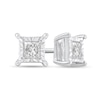 Thumbnail Image 1 of 1/6 CT. T.W. Princess-Cut Diamond Miracle Frame Solitaire Stud Earrings in Sterling Silver