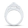 Thumbnail Image 3 of 2-1/2 CT. T.W. Emerald-Cut Diamond Past Present Future® Double Frame Multi-Row Engagement Ring in 14K White Gold