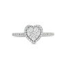 Thumbnail Image 4 of 1/2 CT. T.W. Heart-Shaped Multi-Diamond Frame Engagement Ring in 10K White Gold