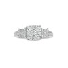 Thumbnail Image 4 of 1/2 CT. T.W. Cushion-Shaped Multi-Diamond Three Stone Engagement Ring in 10K White Gold
