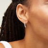 Thumbnail Image 2 of 1 CT. T.W. Certified Lab-Grown Diamond Five Stone Hoop Earrings in 14K White Gold (F/SI2)