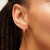 Thumbnail Image 2 of 1/10 CT. T.W. Diamond Bamboo Octagonal Hoop Earrings in Sterling Silver with 14K Gold Plate