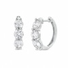 Thumbnail Image 1 of 2-3/8 CT. T.W. Certified Lab-Grown Diamond Three Stone Hoop Earrings in 14K White Gold (F/SI2)