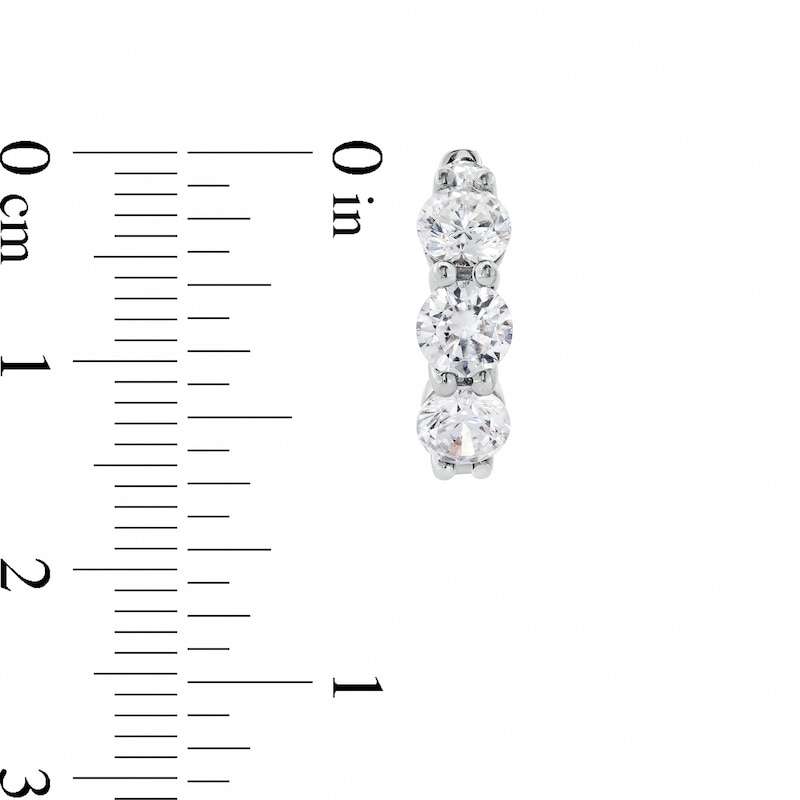 Main Image 3 of 2-3/8 CT. T.W. Certified Lab-Grown Diamond Three Stone Hoop Earrings in 14K White Gold (F/SI2)