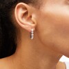 Thumbnail Image 2 of 2 CT. T.W. Certified Lab-Grown Diamond Five Stone Hoop Earrings in 14K White Gold (F/SI2)