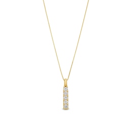 1/3 CT. T.W. Certified Lab-Grown Diamond Five Stone Vertical Bar Pendant in 14K Gold (F/SI2)